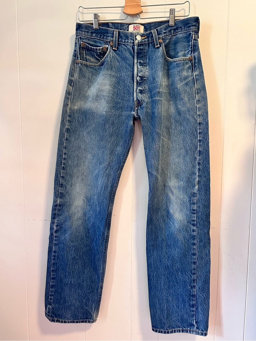 Vintage Levi's 501 Original Fit Button Fly Jeans Medium Wash Blue W34 L34